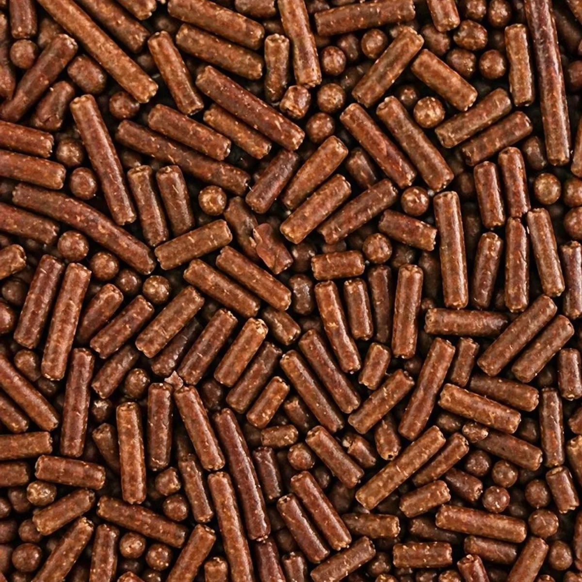 Posypka cukrowa brązowa Posypka cukrowa brązowa. Chrupiące pałeczki cukrowej posypki w ciepłym brązowym odcieniu o czekoladowym charakterze. Klasyka do lodów, gofrów i ciast. Sypka, łatwa w dozowaniu, świetnie widoczna na każdej polewie. Skład: cukier, tłuszcz palmowy, glukoza, barwniki, substancje glazurujące. Produkt może zawierać mleko, jaja, soję.