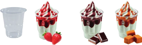 Kubki MaxSundae duże pojemniki na lody Kubki MaxSundae duże pojemniki na lody. Kubki MaxSundae. Duże pojemniki do serwowania porcji rodzinnych lub okazjonalnych deserów lodowych z sosem i toppingami. Idealne do sundae z karmelem, czekoladą lub truskawkami.